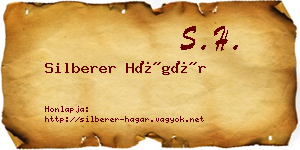 Silberer Hágár névjegykártya